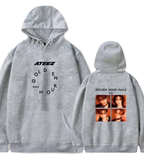 Ateez Hoodie showing some iconic images related to this Kpop group