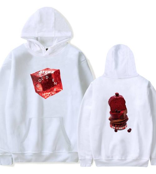Ateez Hoodie showing some iconic images related to this Kpop group