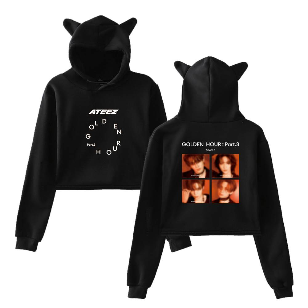 Ateez Golden Hour Part 3 Single Cropped Hoodie