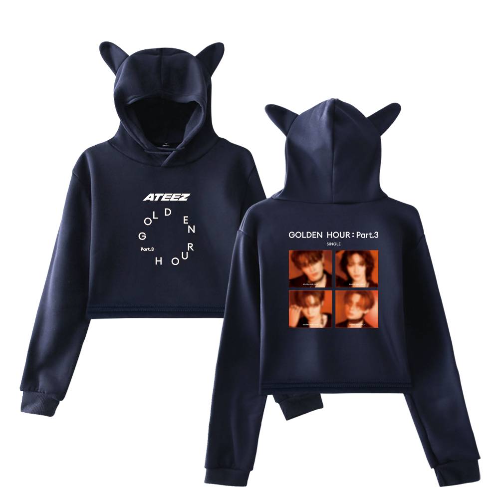 Ateez Golden Hour Part 3 Single Cropped Hoodie - Image 3
