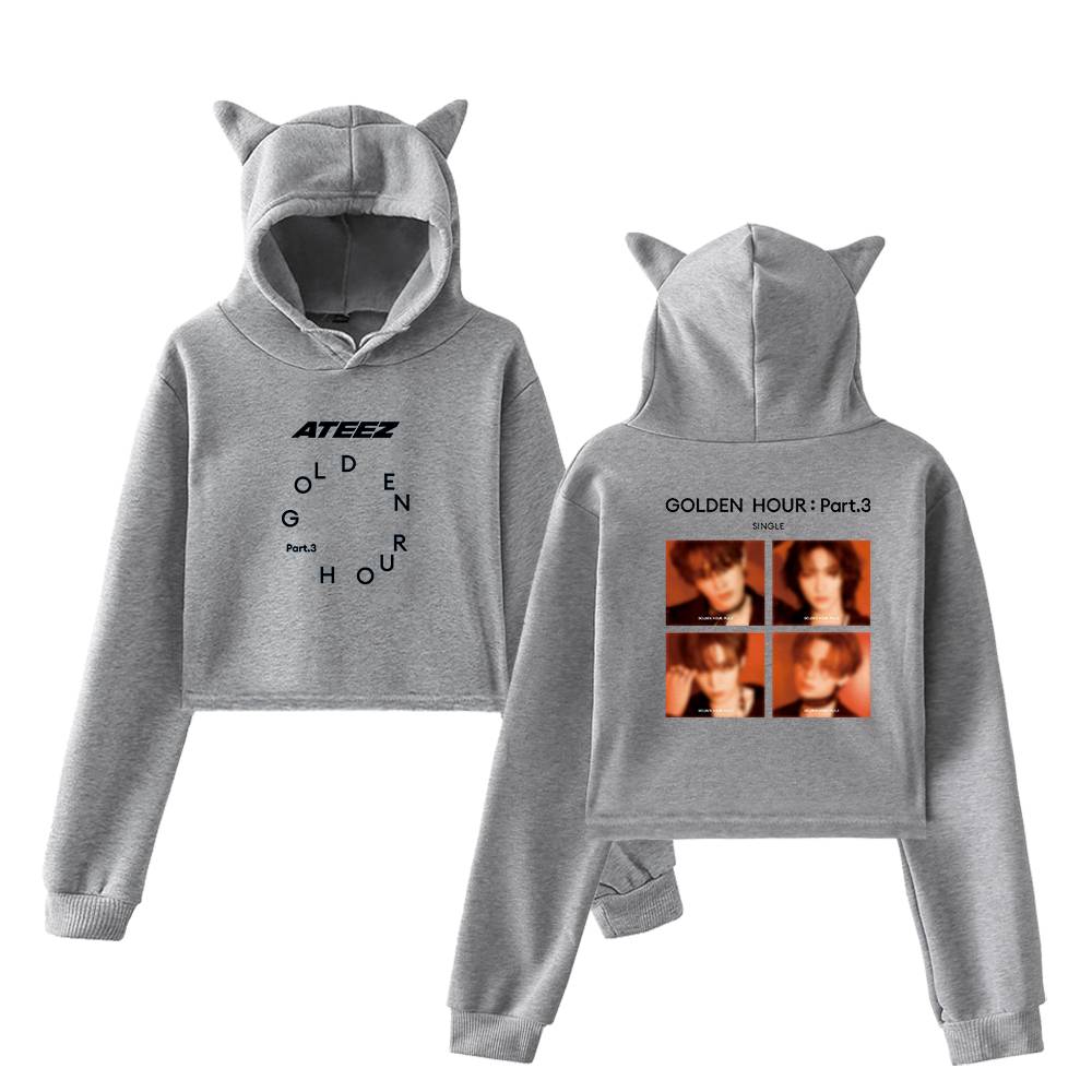 Ateez Golden Hour Part 3 Single Cropped Hoodie - Image 4