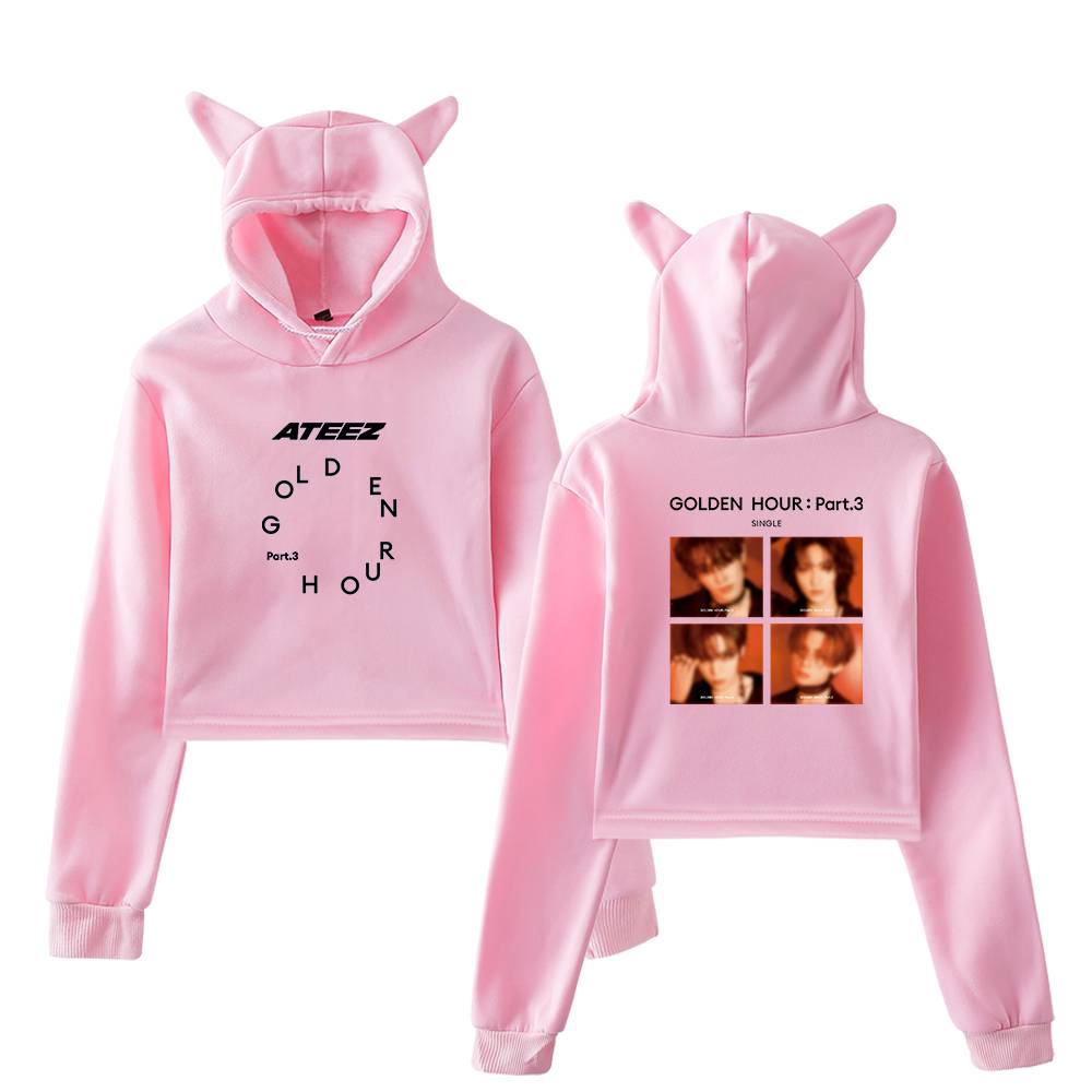 Ateez Golden Hour Part 3 Single Cropped Hoodie - Image 5