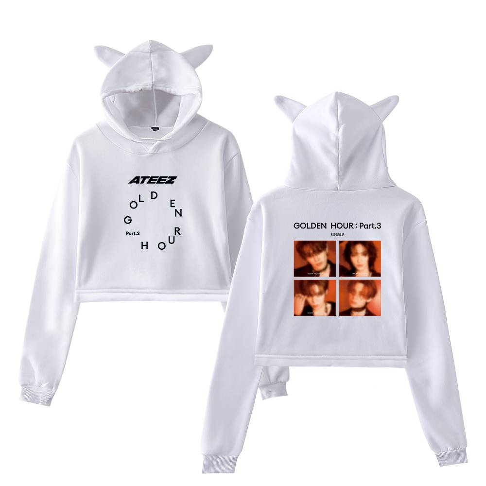 Ateez Golden Hour Part 3 Single Cropped Hoodie - Image 2