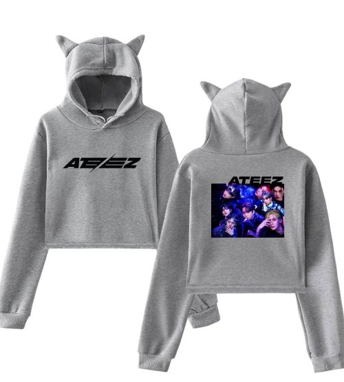 Ateez Self Titled Studio Cropped Hoodie