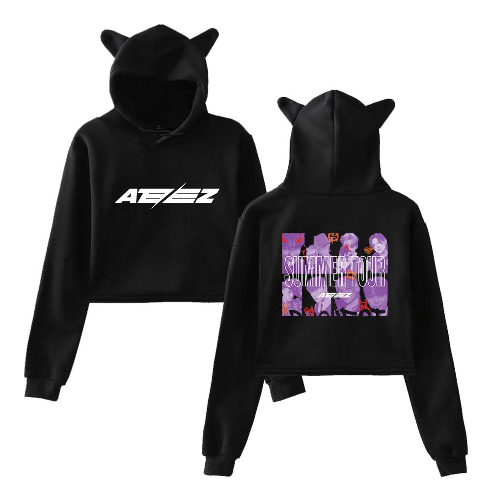 ateez Summer Tour Cropped Hoodie