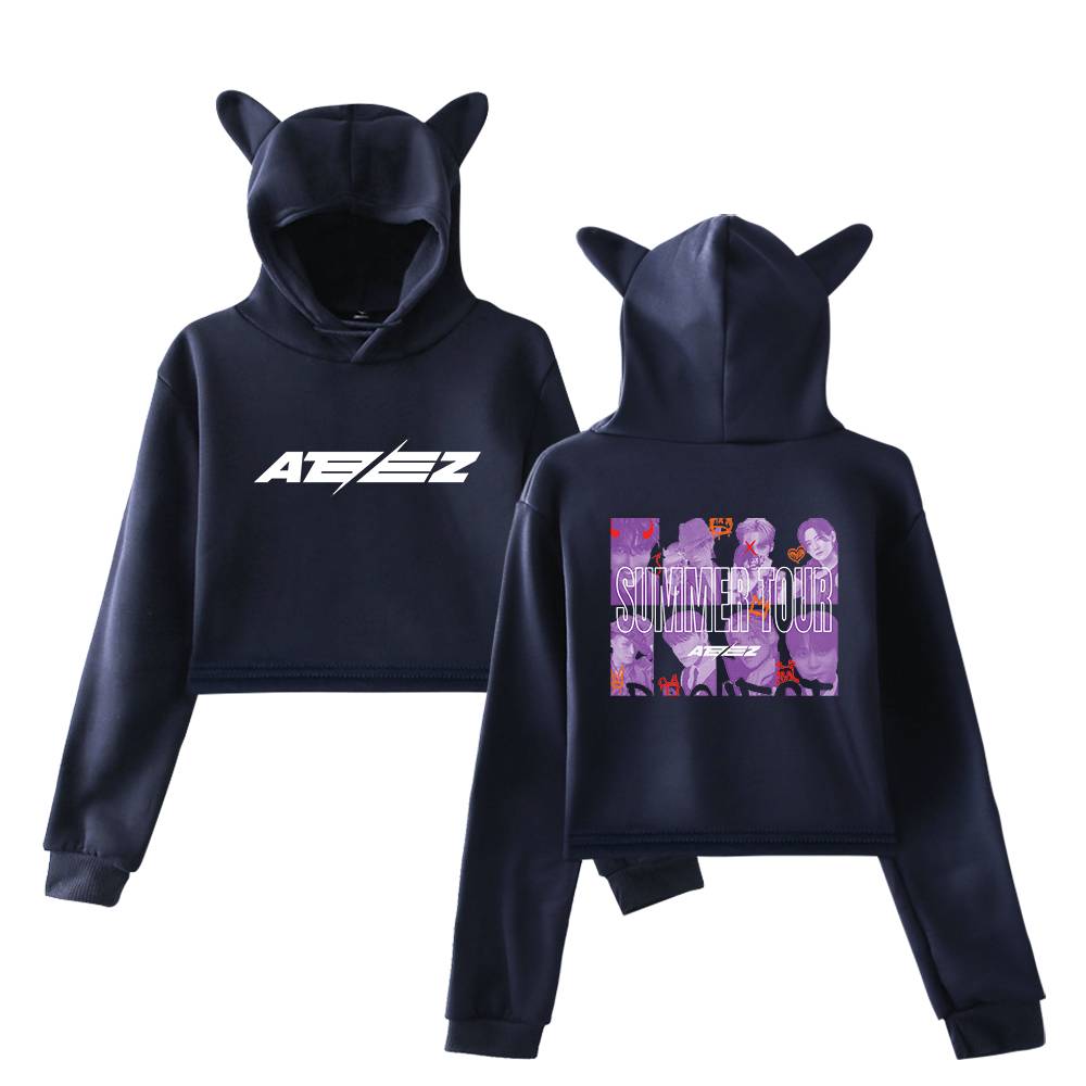 ateez Summer Tour Cropped Hoodie