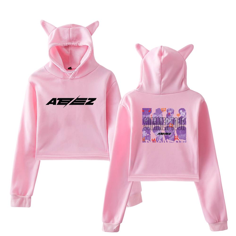ateez Summer Tour Cropped Hoodie