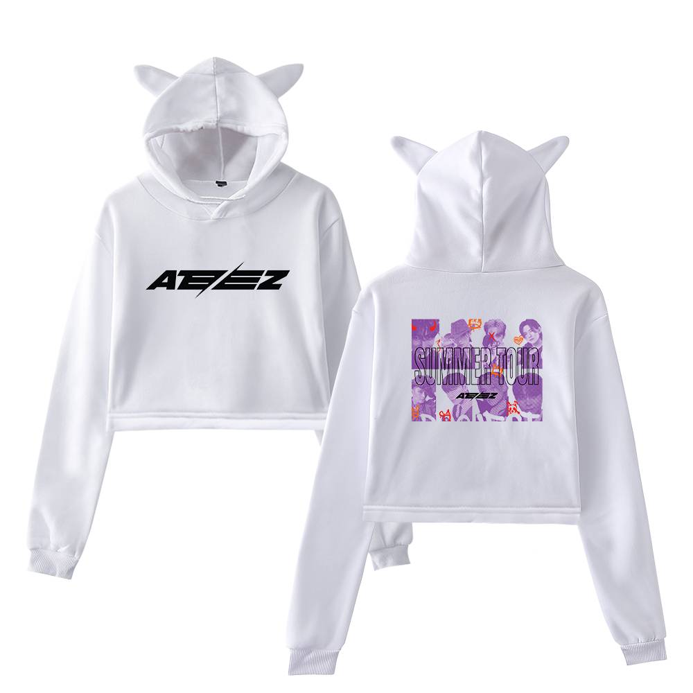 ateez Summer Tour Cropped Hoodie