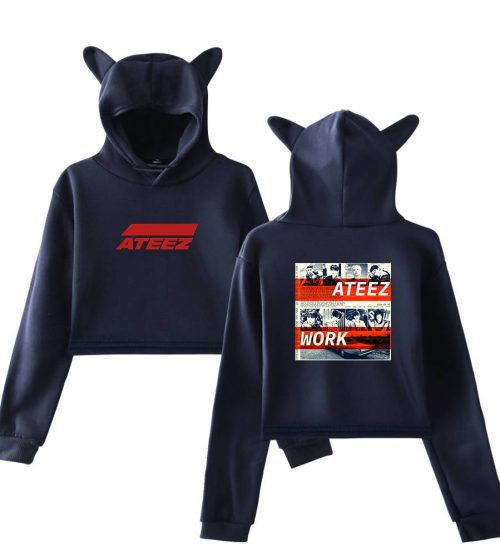 ateez Work Cropped Hoodie